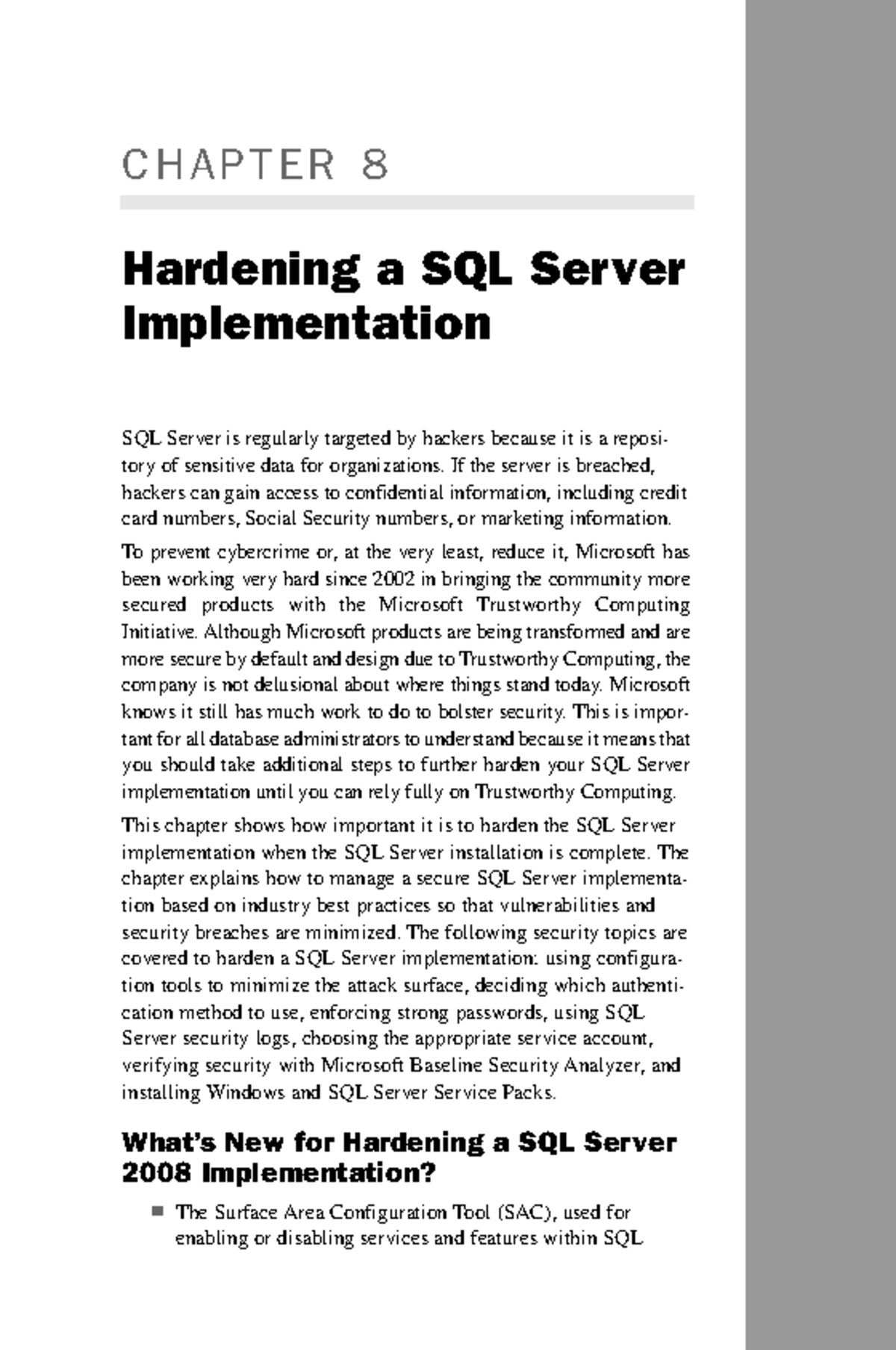 Sql server 2008 management and administration - C H A P T E R 8 ...