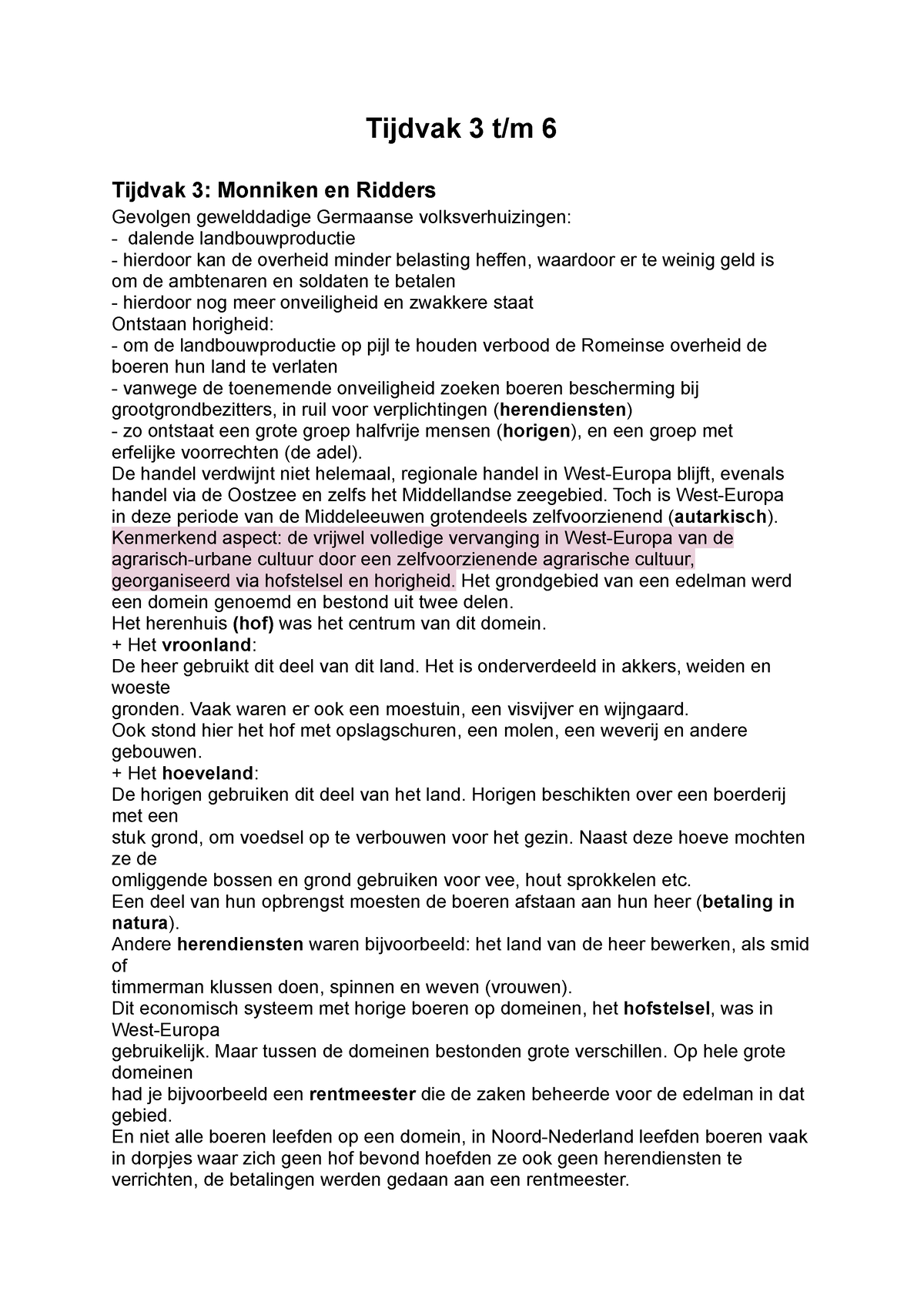 Geschiedenis Samenvatting Van Tijdvakken - Tijdvak 3 T/m 6 Tijdvak 3 ...