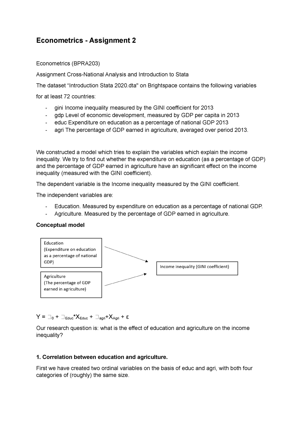 assignment of econometrics