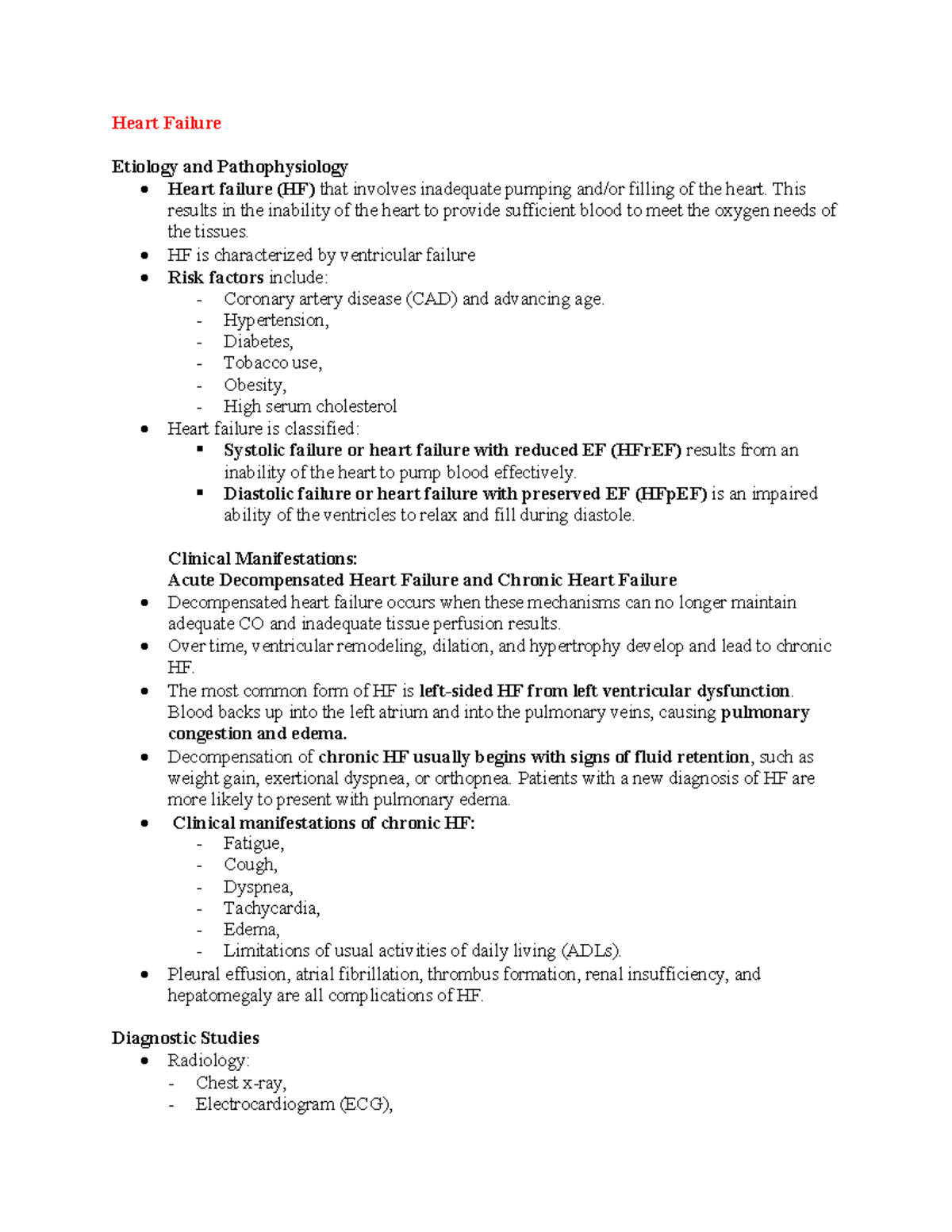 HF heart failure 123 cardiology ........... - Heart Failure Etiology ...