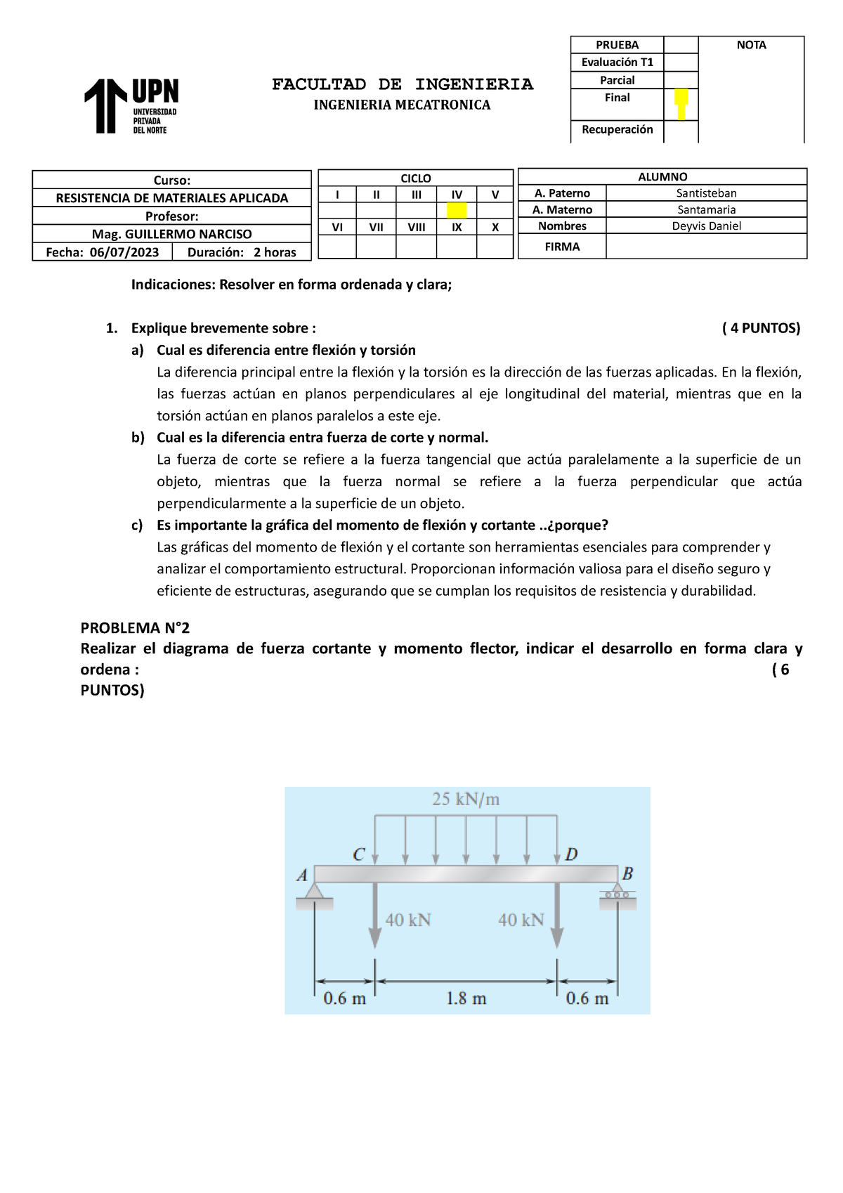 Examen Final Resistencia De Materiales Aplicada - Mecánica Y ...