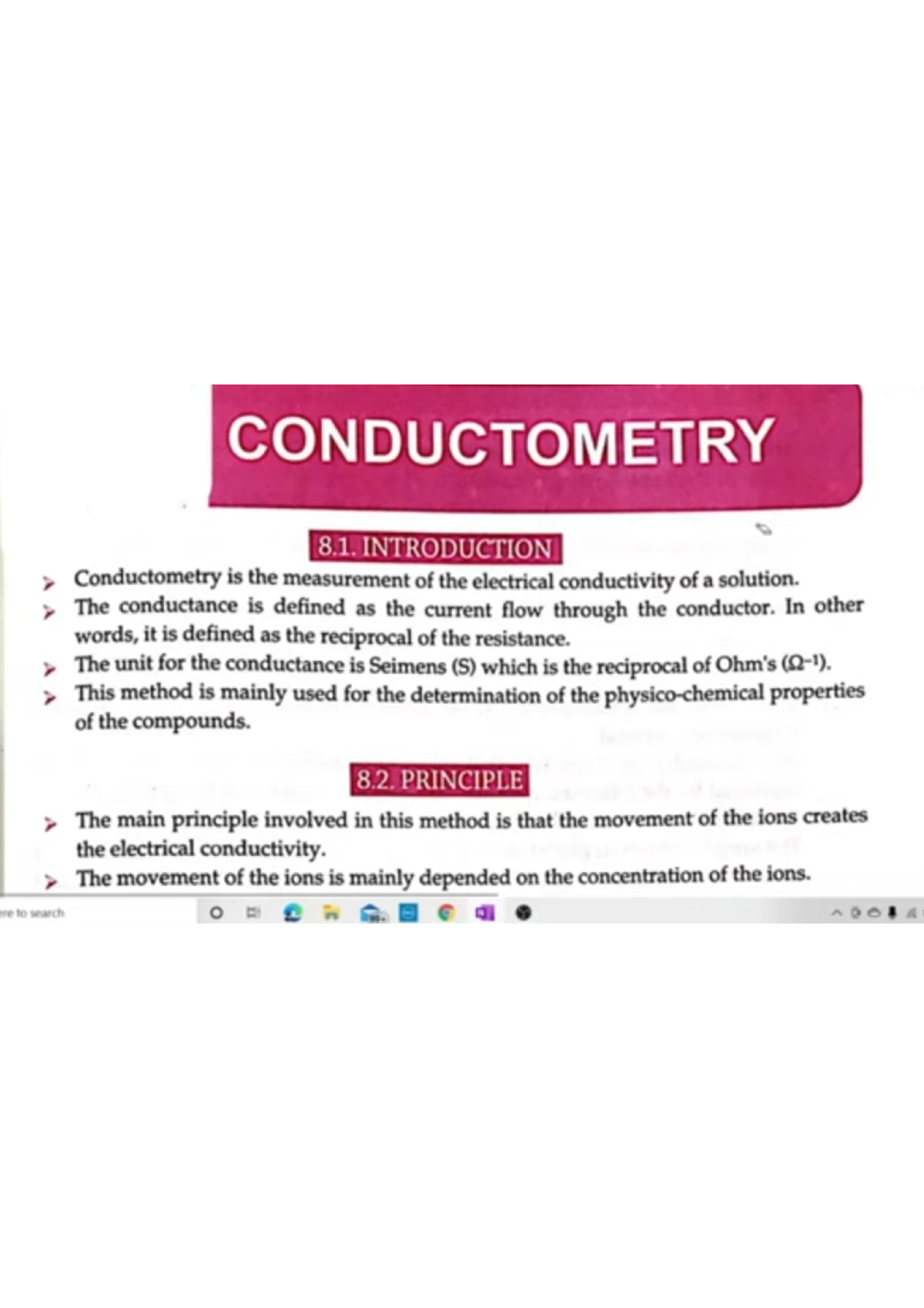 Conductometry - B. Pharmacy - Studocu