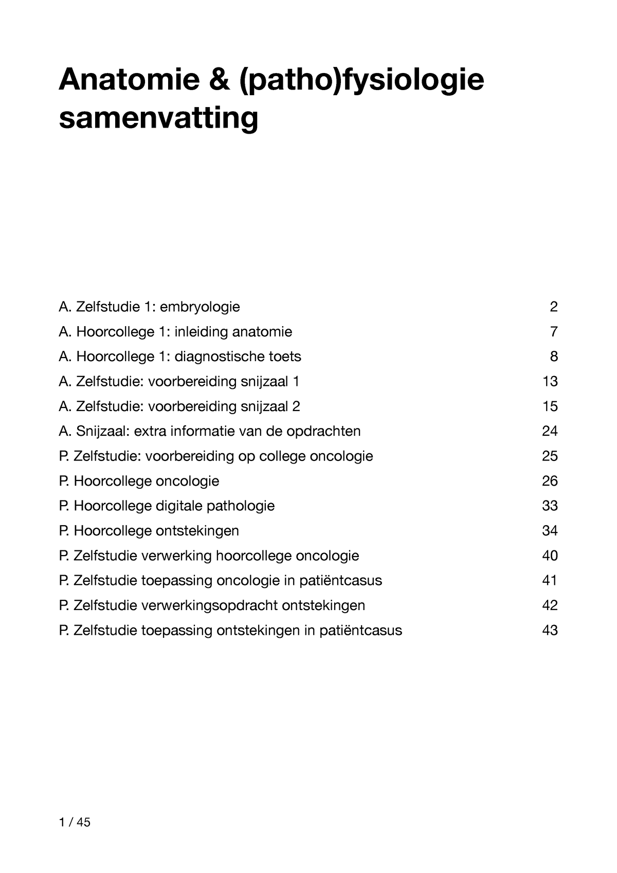 Anatomie En Fysiologie Samenvatting - Anatomie & (patho)fysiologie A ...