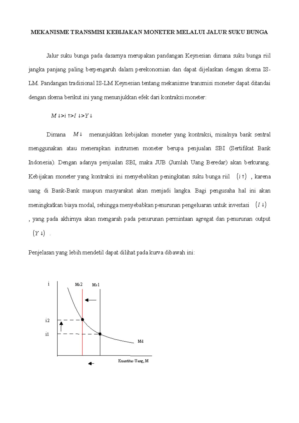 Mekanisme Transmisi Kebijakan Moneter Ja - I I 1 I 2 Ms 2 Ms 1 ...