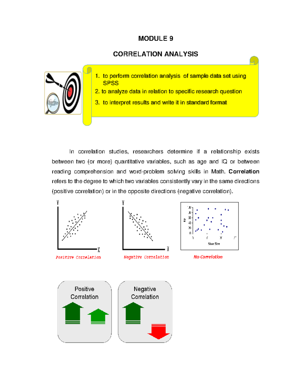 9 Correlation Analysis - MODULE 9 CORRELATION ANALYSIS In correlation ...