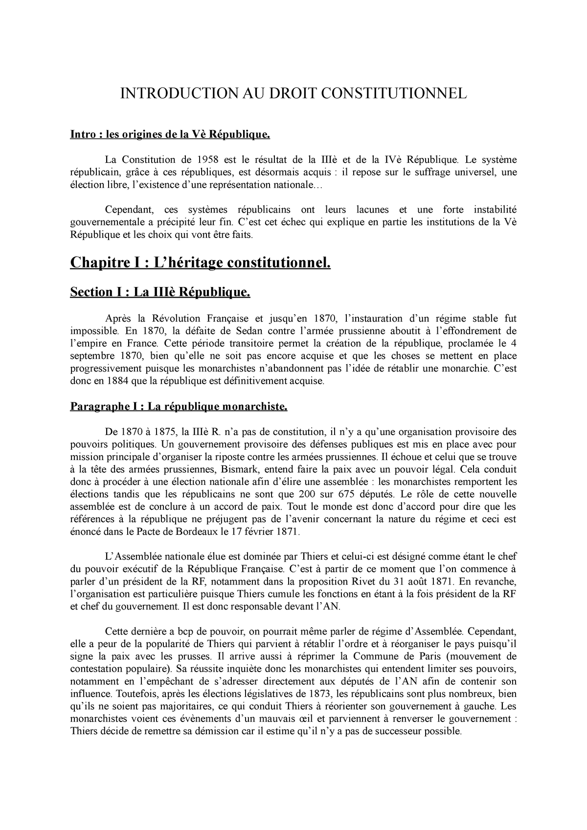 Introduction Au Droit Constitutionnel Introduction Au Droit Constitutionnel Intro Les 