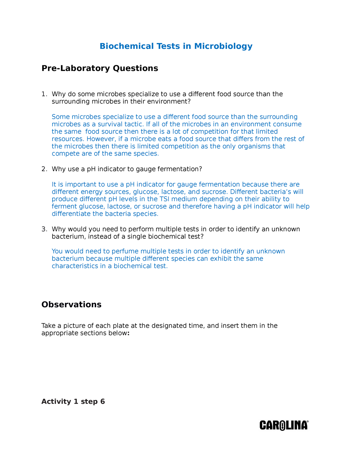 virtual unknown microbiology lab answers