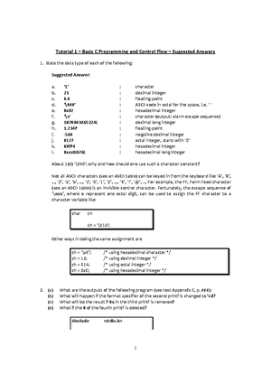 1 - Basic C Programming - Lecture slides notes - 1 Basic C Programming ...