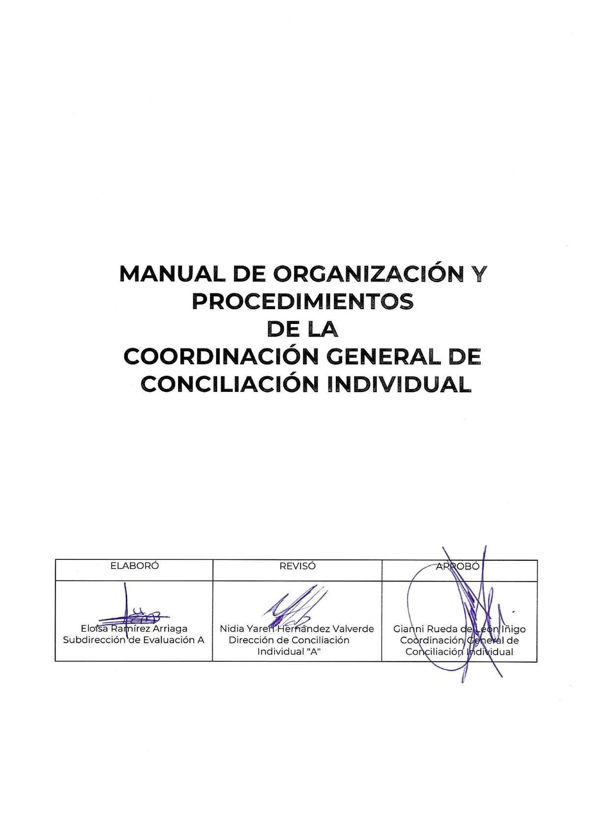 Manual De Organizaci N Y Procedimientos De La Coordinaci N General De ...