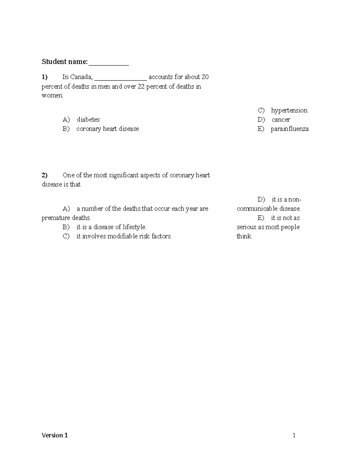 Chapter 13 Test Bank version 1 - Student name:__________ In Canada ...