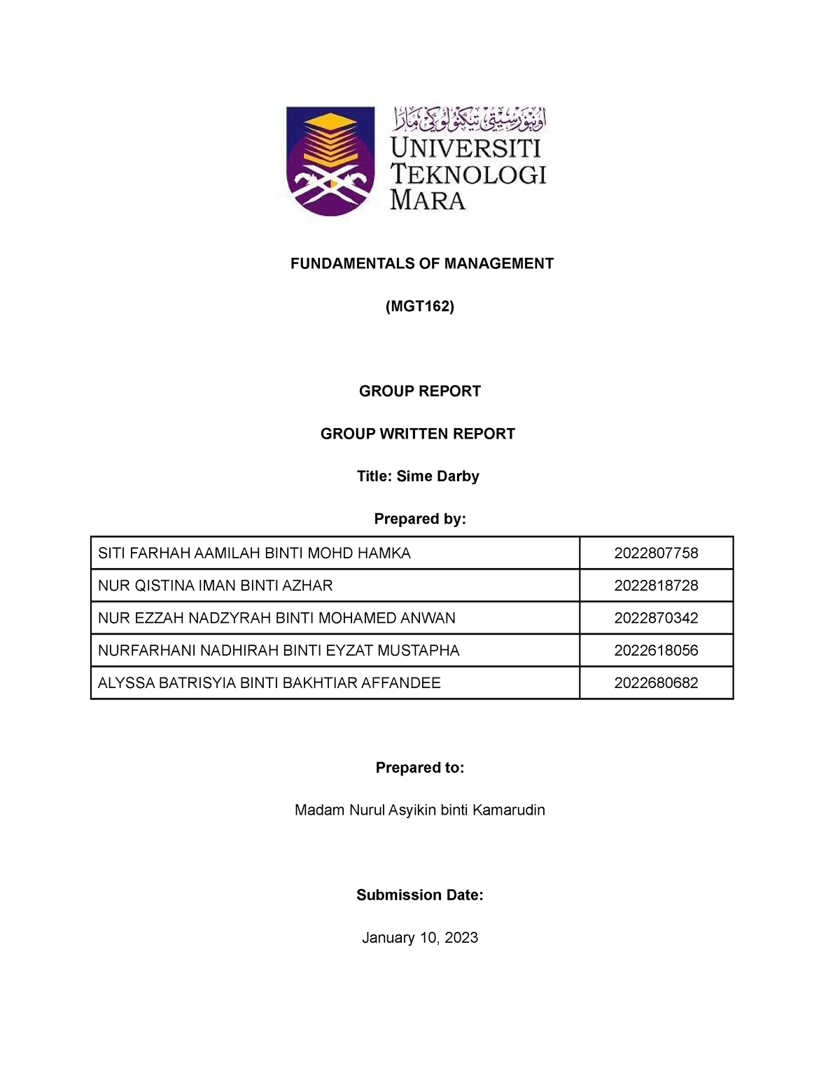 mgt162 group assignment level of management