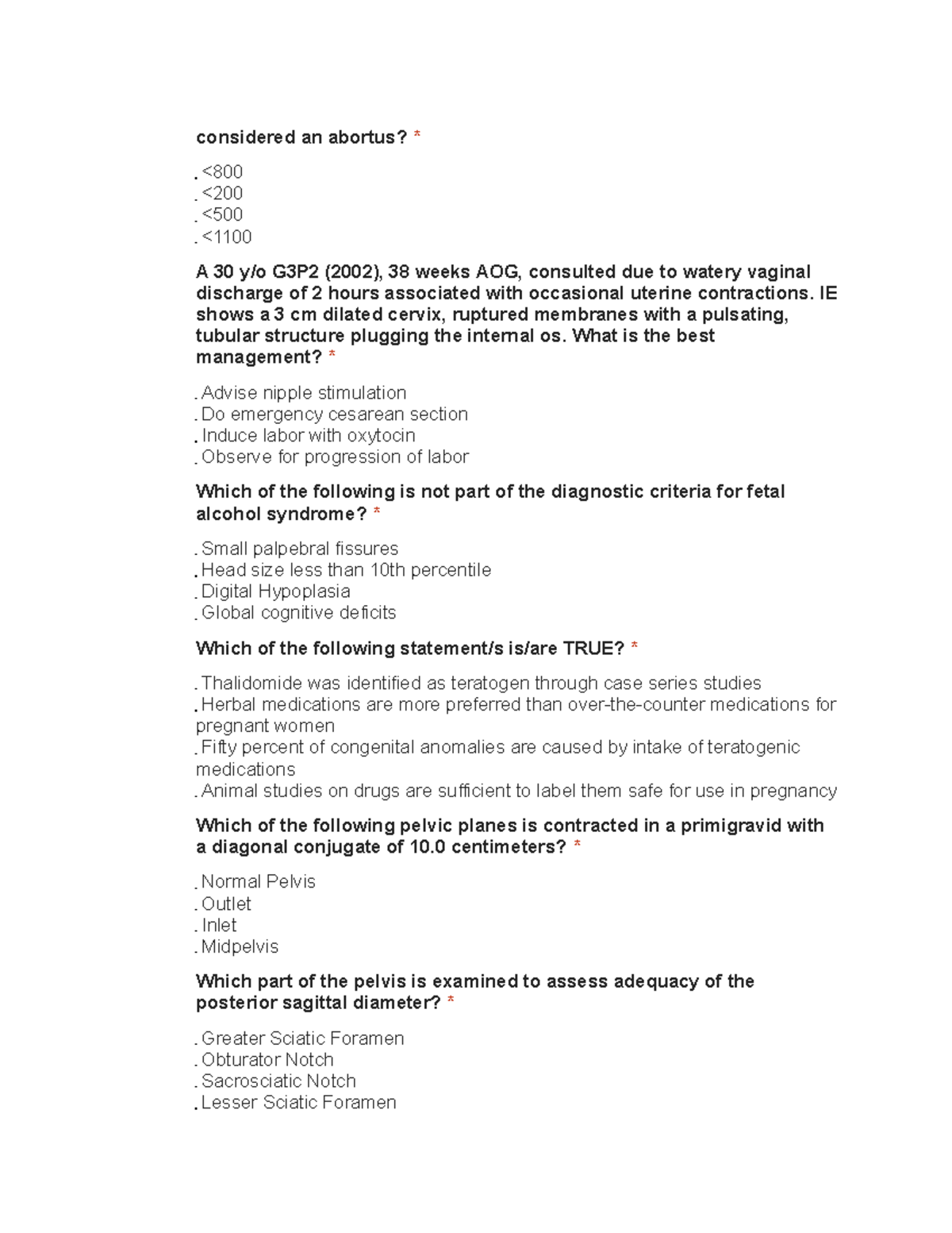 Optometrist. Doctor Of Optometry Exam Part 3 - **considered An Abortus?