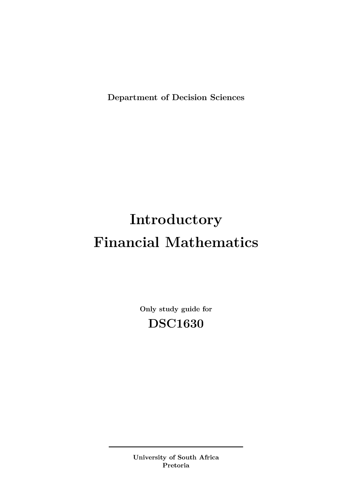 financial mathematics thesis