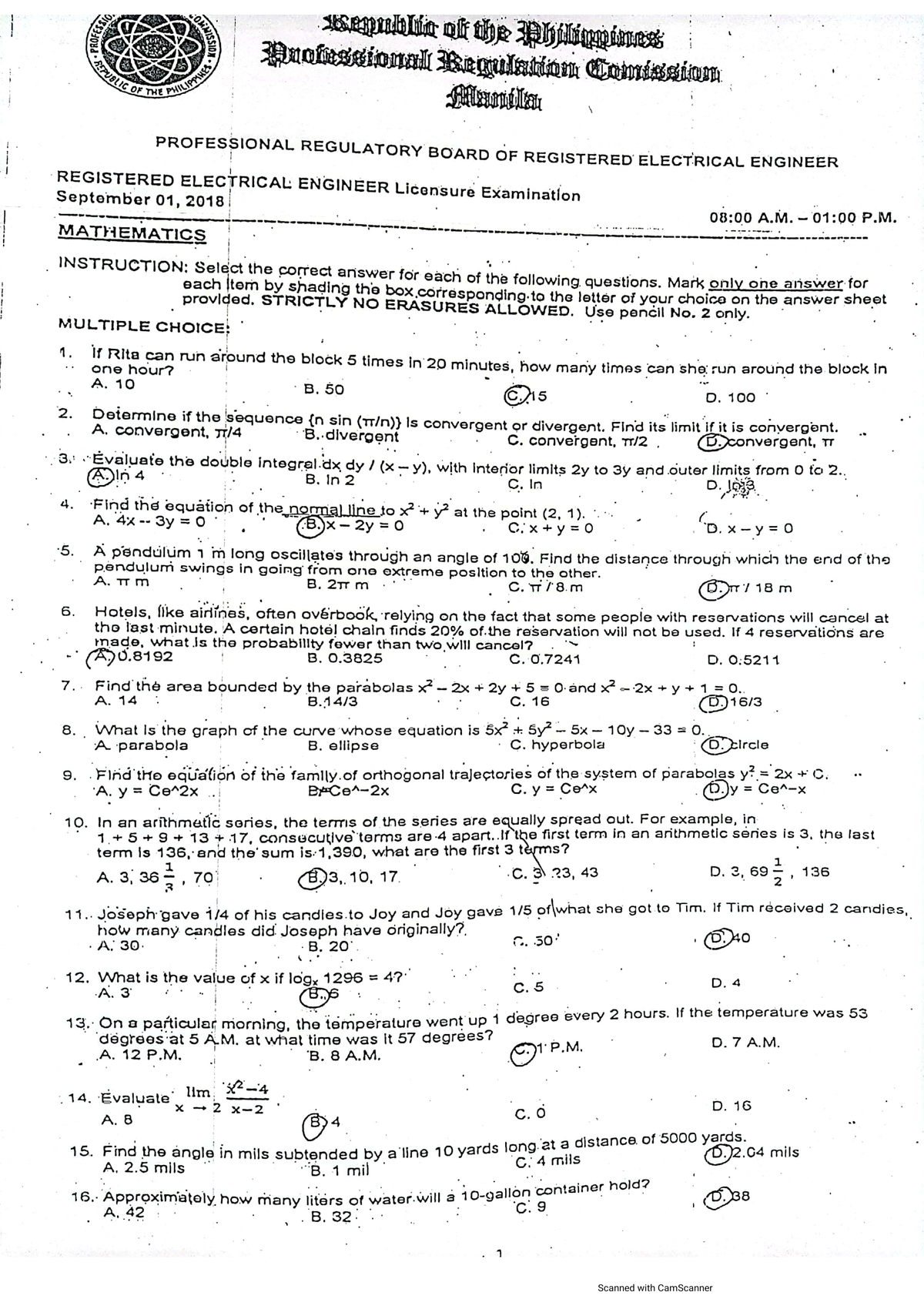 2018-September - Board Exam Electrical Engieering 2018 - Bachelor of ...