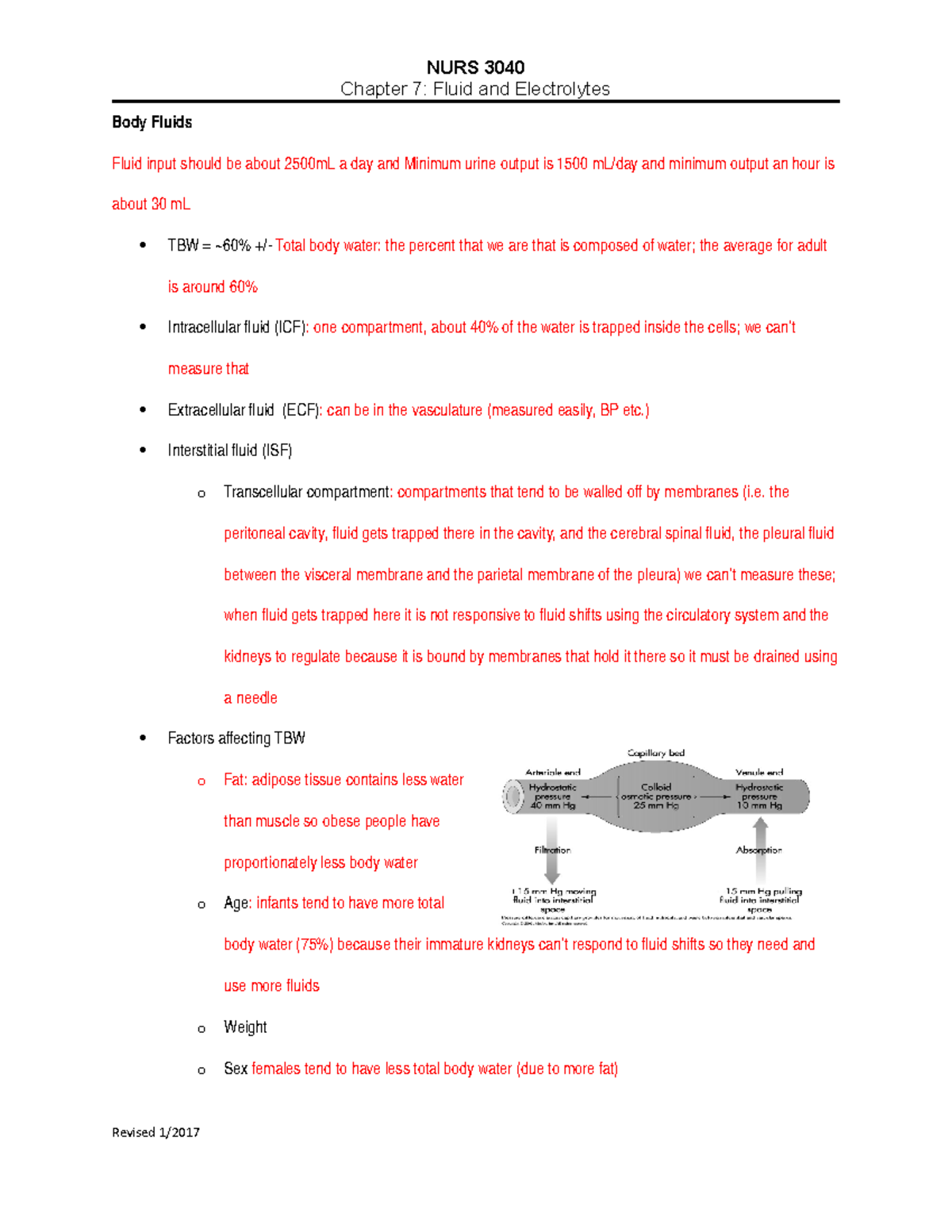 Fluid and Electrolyte - Chapter 7: Fluid and Electrolytes Body Fluids ...