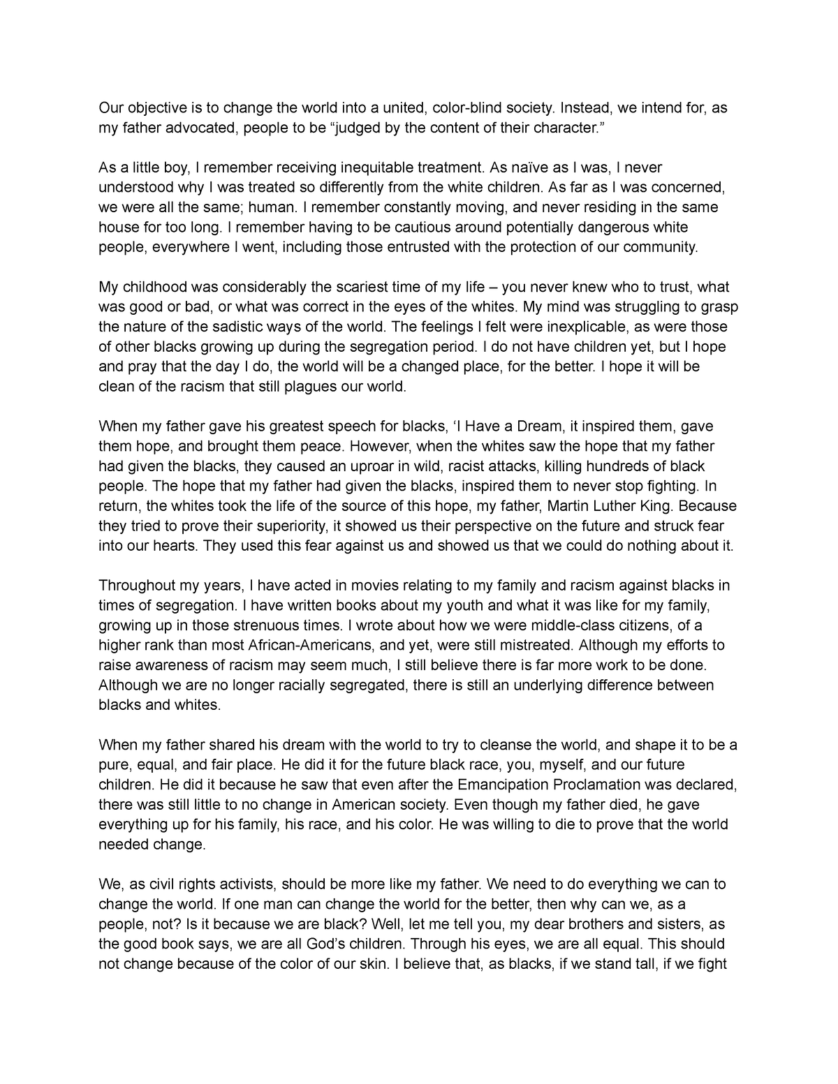 changing the world essay