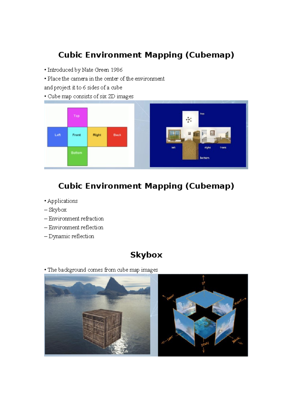 10 Cube Map note - Lecture notes for Cube Map - Cubic Environment ...