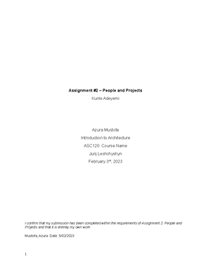 What is Architecture? Assignment 1 - What is architecture The answer to ...