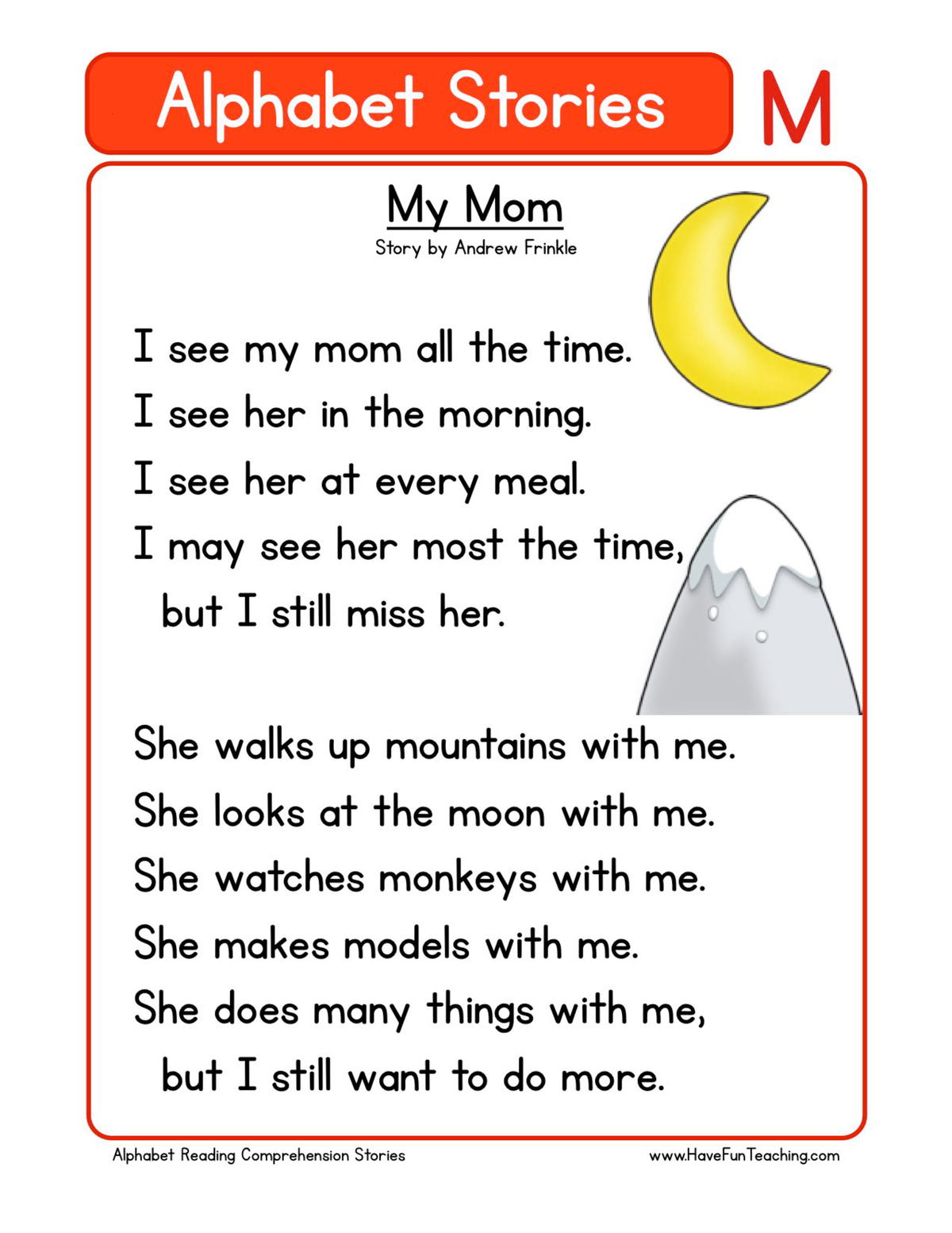 Mm-letter Alphabet Stories Worksheet - English - Studocu