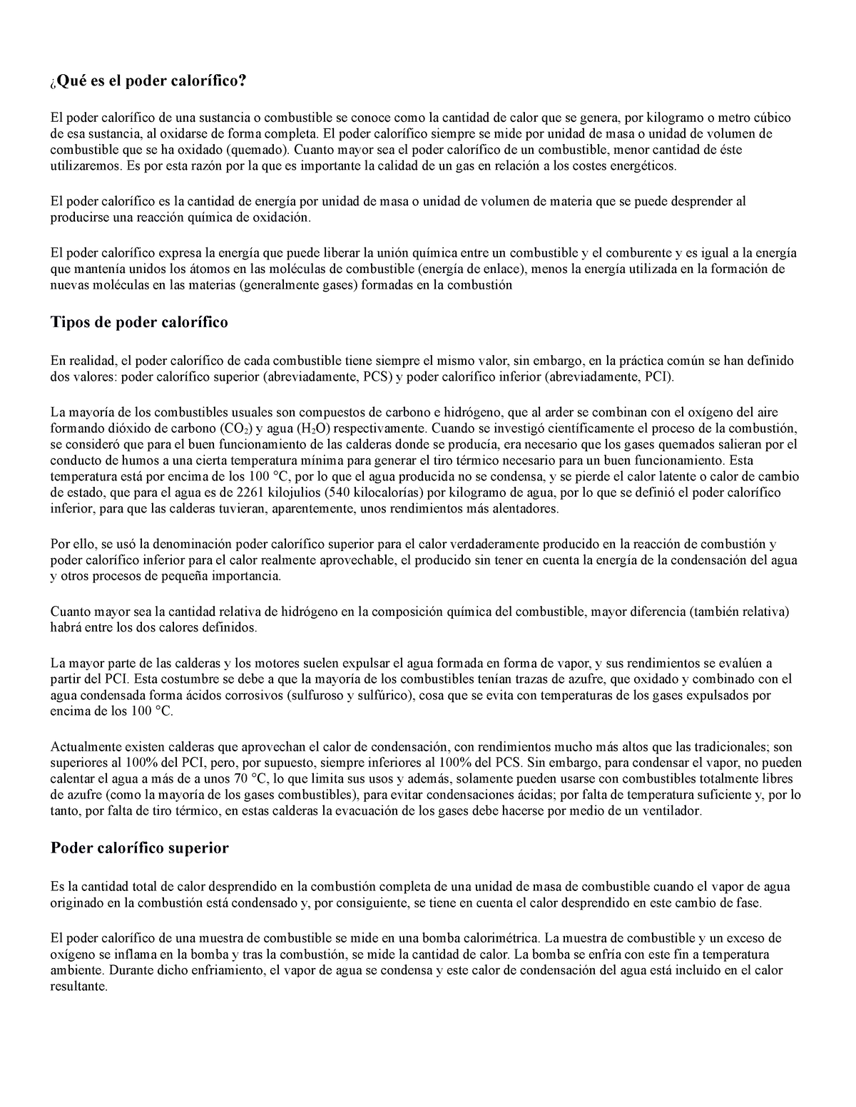 Qué Es El Poder Calorífico - ¿Qué Es El Poder Calorífico? El Poder ...