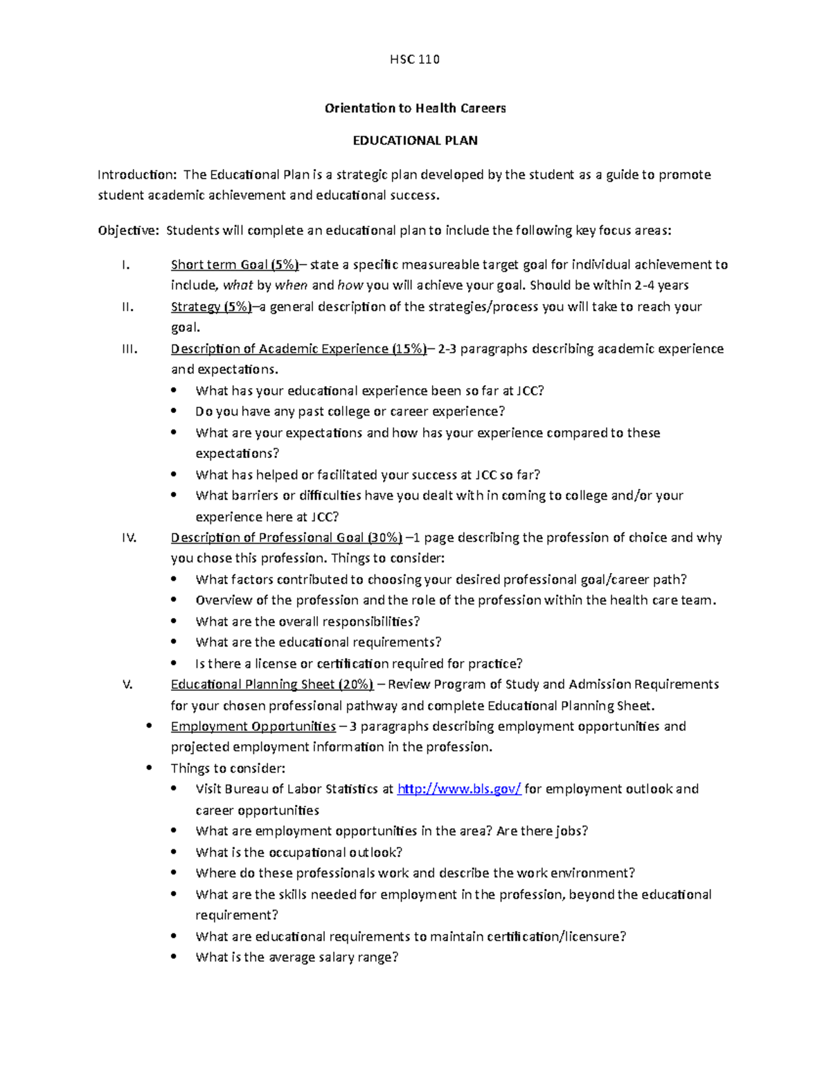 educational-plan-and-planning-sheet-orientation-to-health-careers