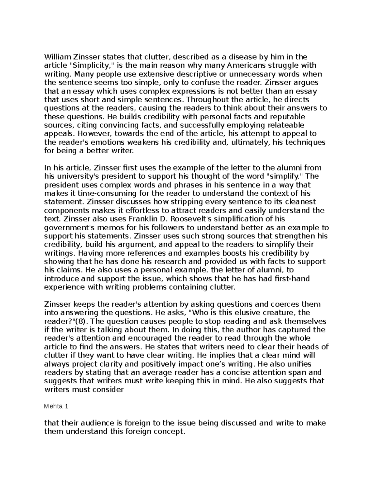 Clutter By William Zinsser Summary – FFVSFX