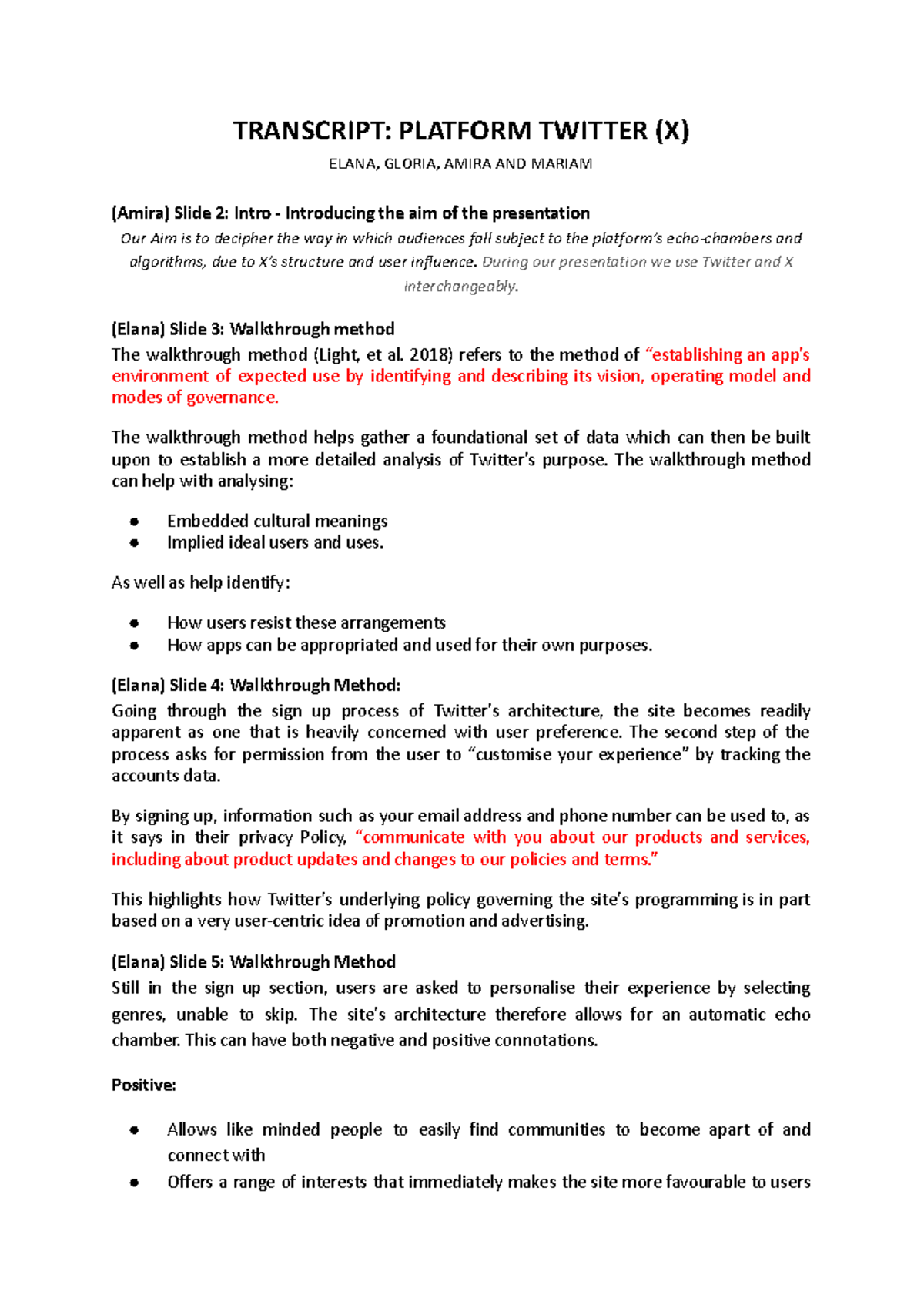 UDA A2 Transcript - UDA UTS Assignment - TRANSCRIPT: PLATFORM TWITTER ...