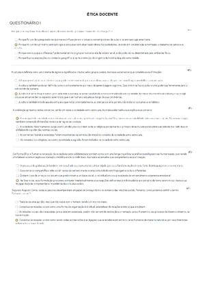 Etica - prova - Sobre a etimologia da palavra ética. Assinale a ...