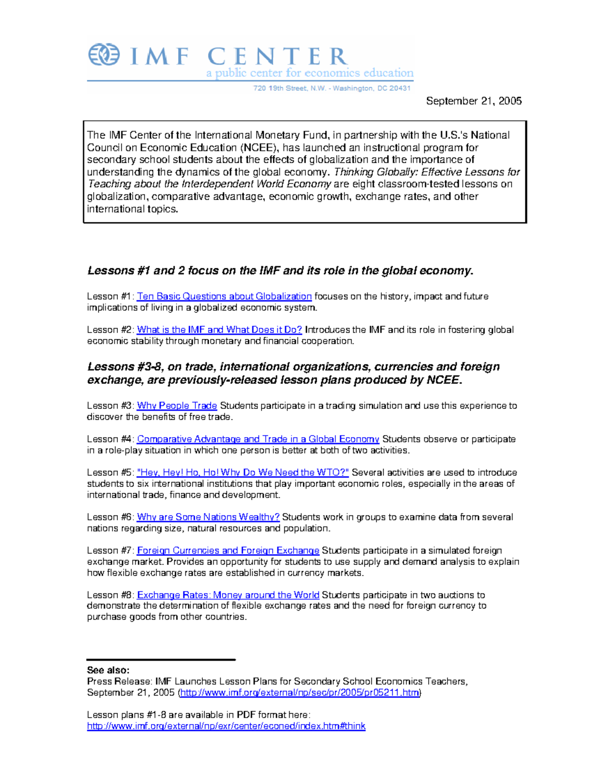 Contemporary world for College Students - See also: Press Release: IMF ...