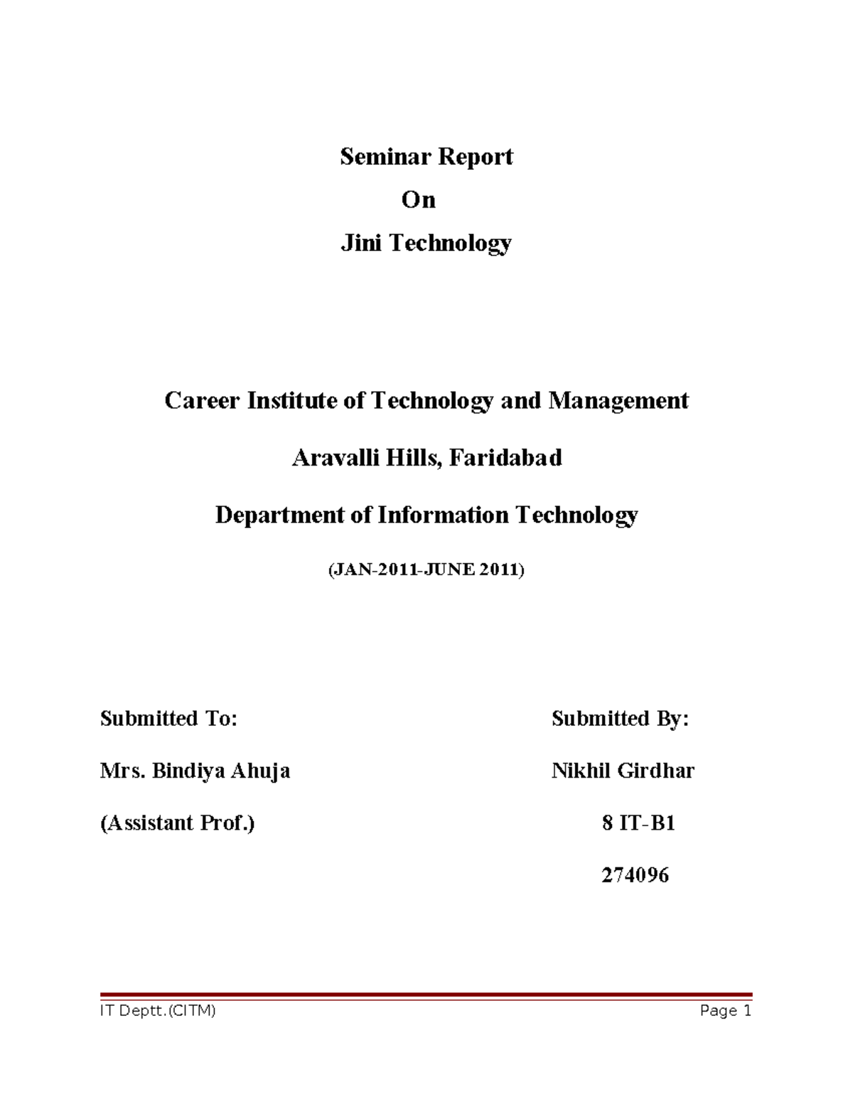 5702014 3-Jini-Technology seminar report for final year students