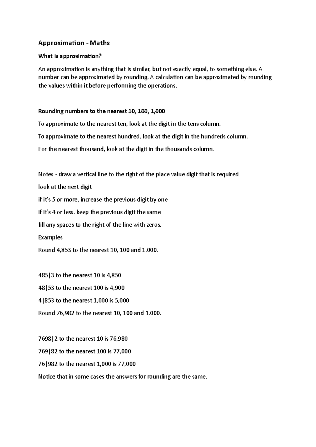 Approximation - Lecture notes 1-3 - Approximation - Maths What is ...