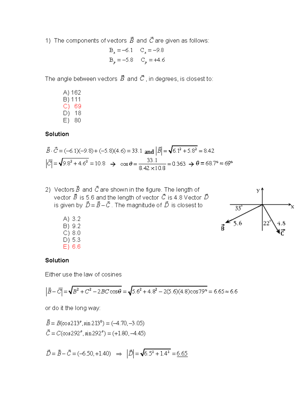 exam-1-2011-spring-solution-the-components-of-vectors-b-and-c-are