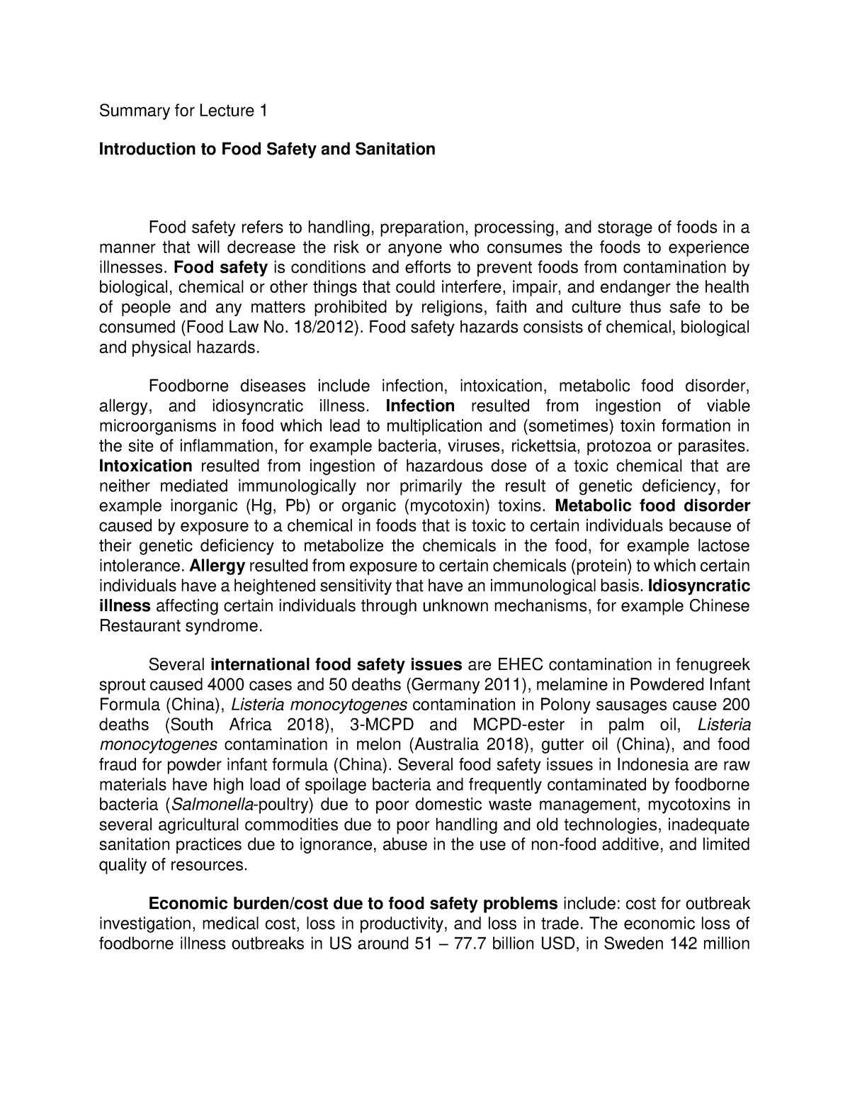 research paper about food safety and sanitation in the philippines