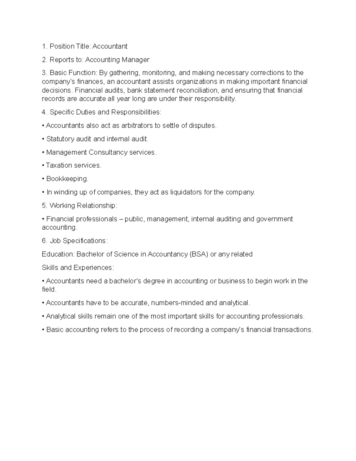 Tphrm - Position Title: Accountant Reports to: Accounting Manager Basic ...