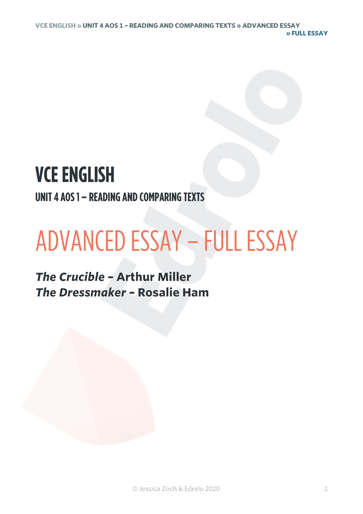 vce english essay examples