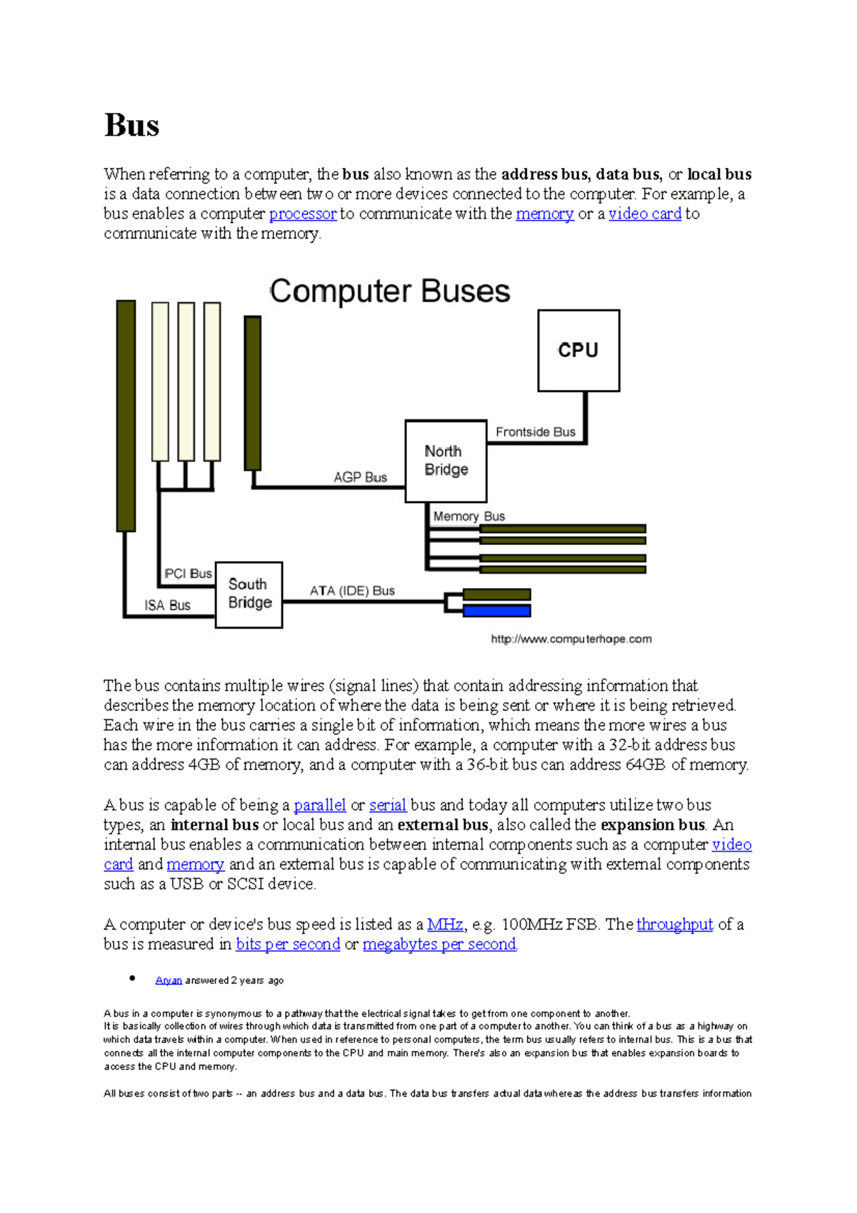 Reserch repo its a common course Bus When referring to a computer
