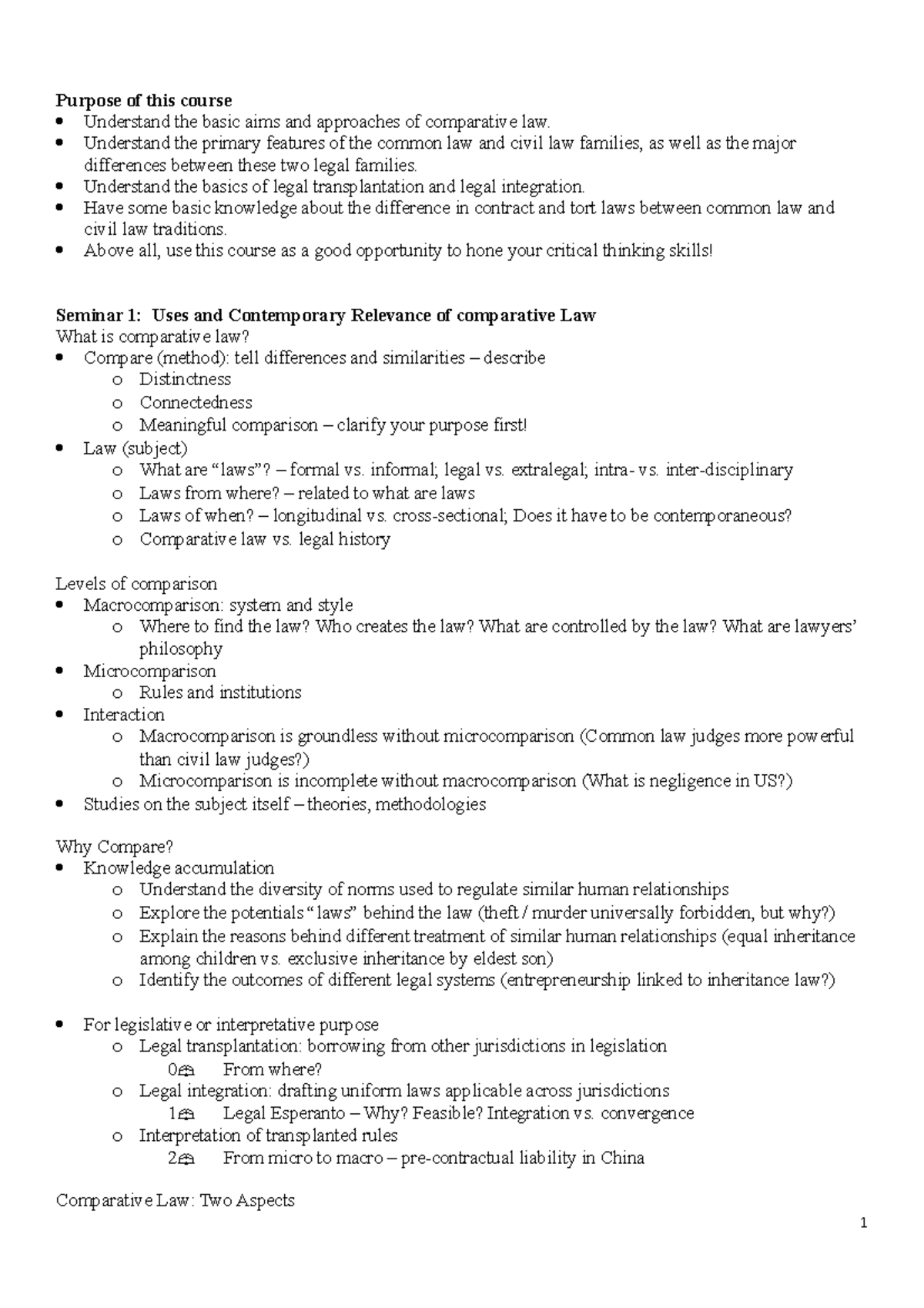 CLS Short Summary Notes P1 - Purpose of this course Understand the ...