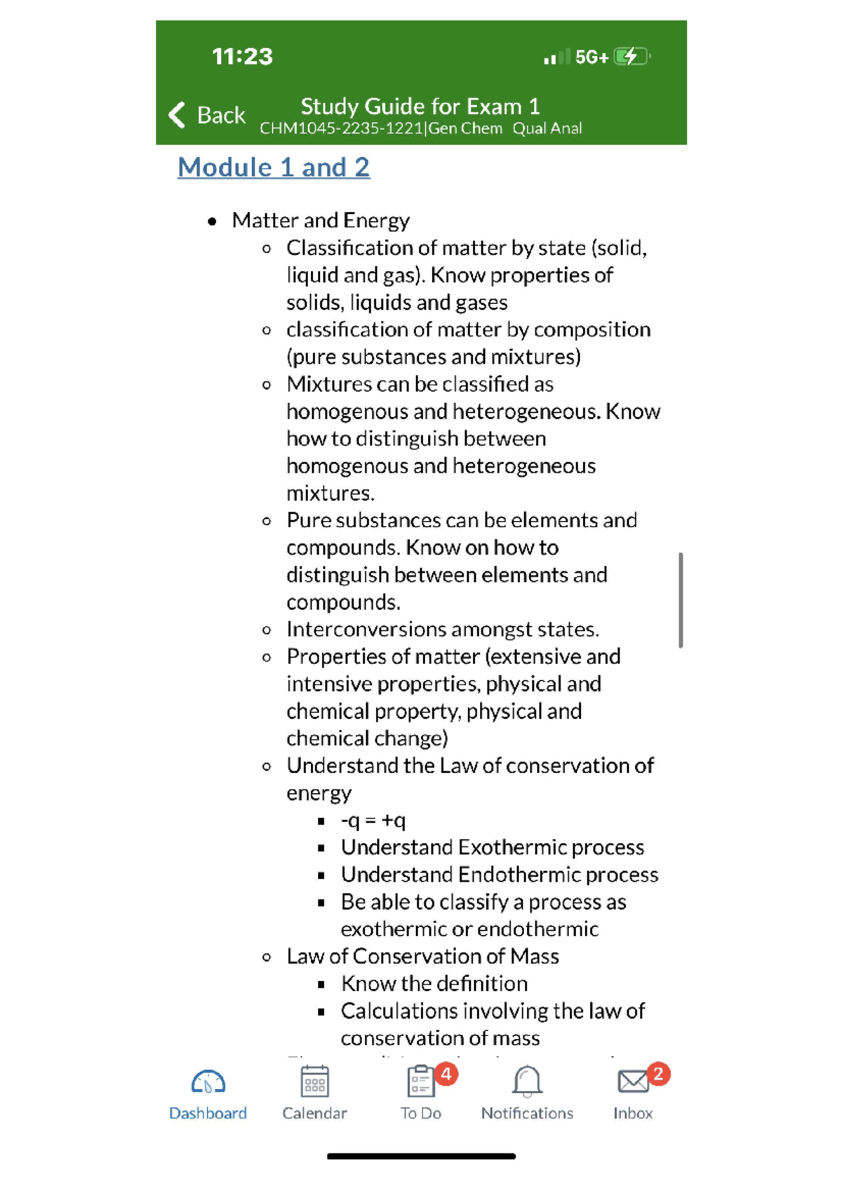 Study Guide For Exam 1 - CHM1045 - Studocu