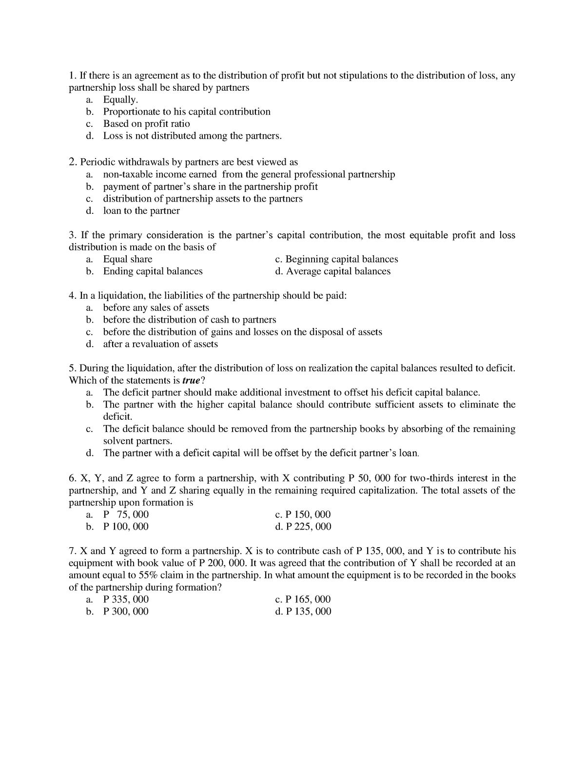 Midterm Examination IN Finacct - If there is an agreement as to the ...