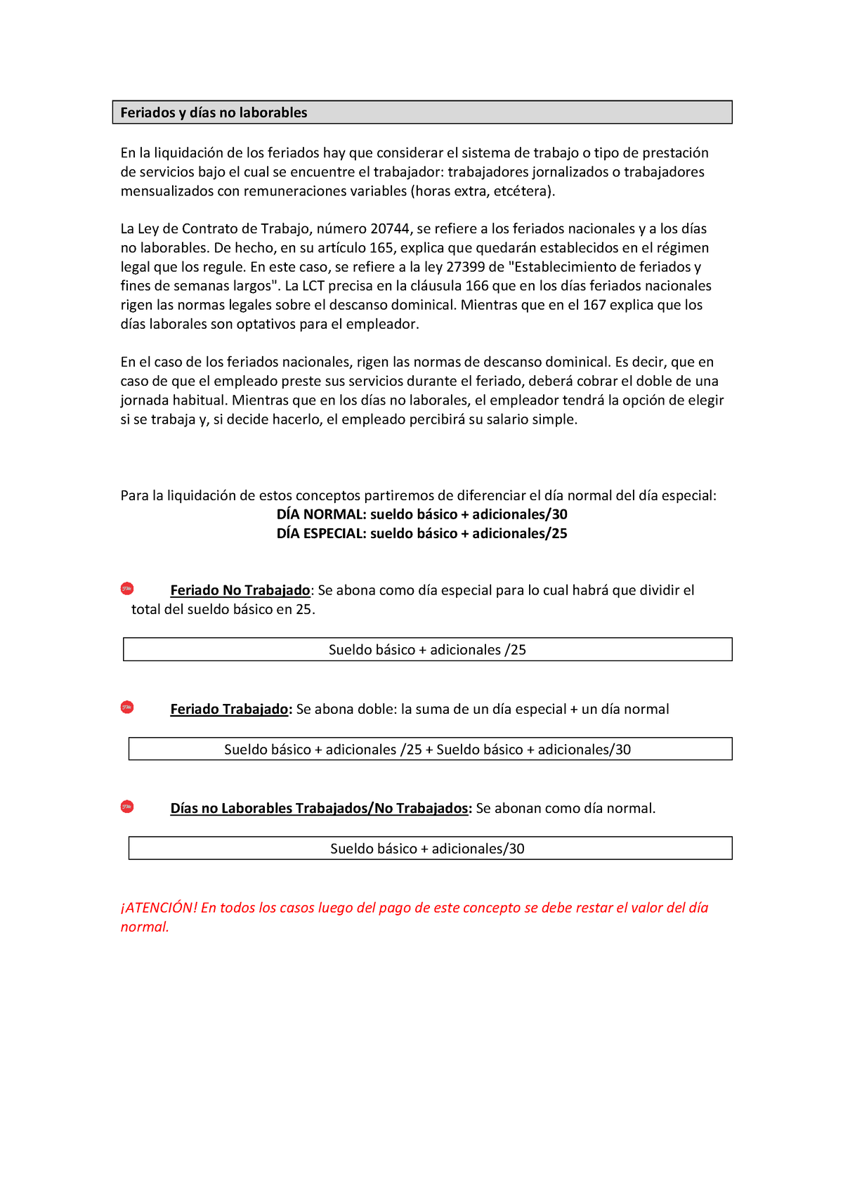 Feriados Y Días No Laborables -Teórico - Feriados Y Días No Laborables ...