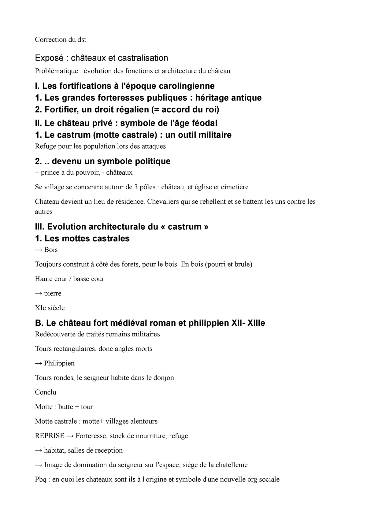 TD9- Medieval - Notes De Cours S3 - Correction Du Dst : Et ...