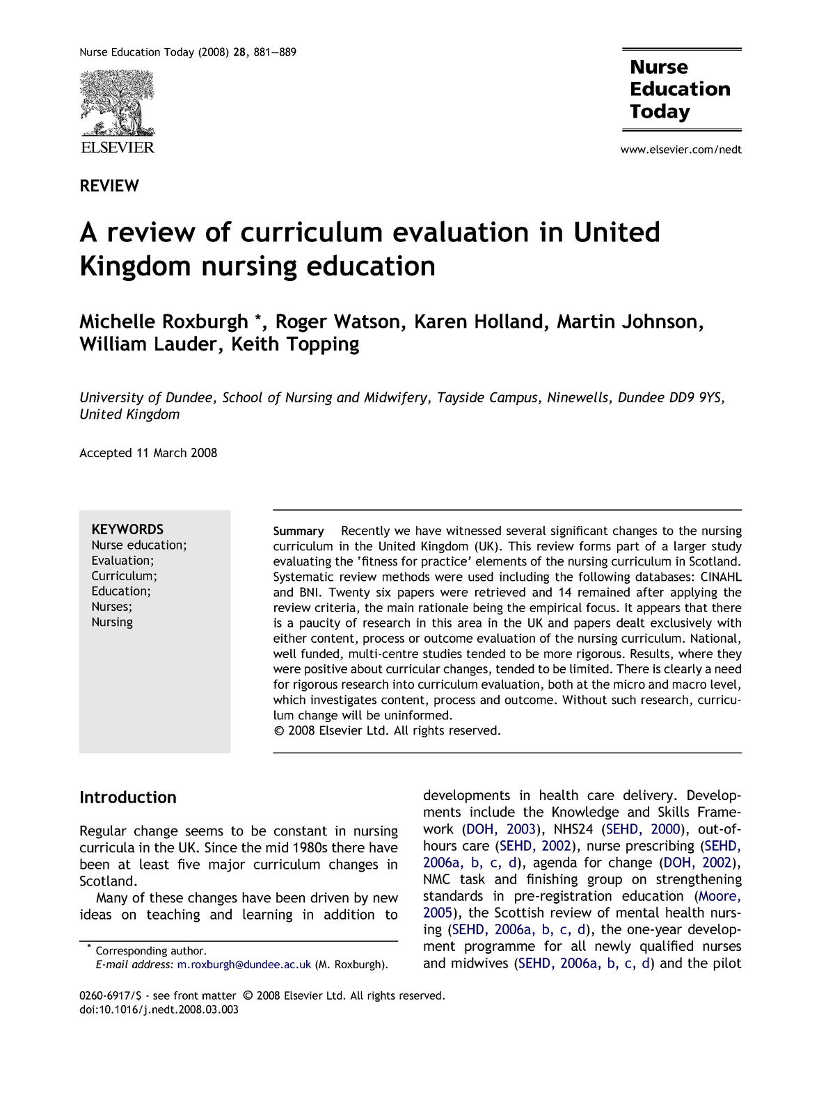 thesis on curriculum evaluation