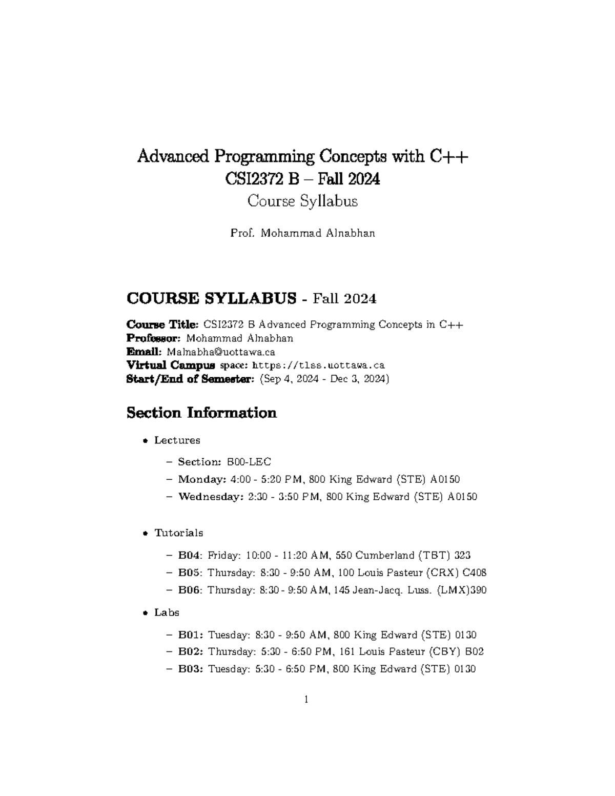 Course Syllabus MAlnabhan Fall2024 - Advanced Programming Concepts with ...
