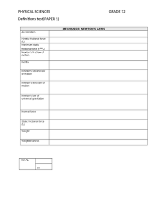 Definition TEST P2 - DEFINITION TEST PAPER 2 MATTER AND MATERIALS ...
