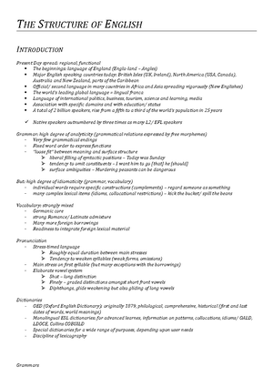 Theory and Structure of English - 1 Theory and Structure of English ...