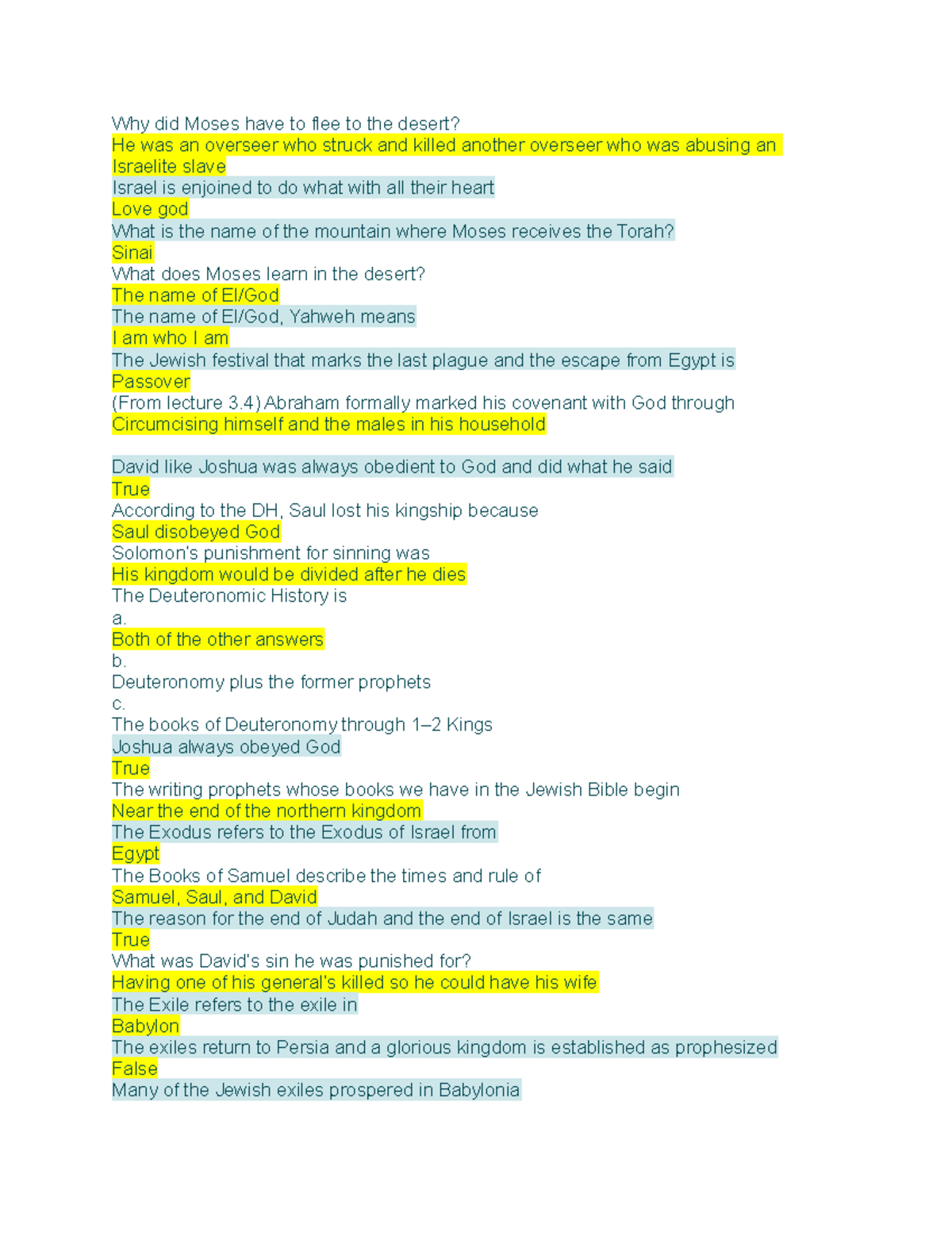 Theo 203 Qb 3 Lecture notes 3 Why did Moses have to flee to the