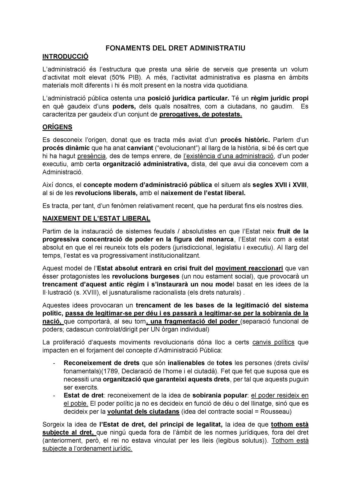 Fonaments DEL DRET Administratiu Bloc 1 - FONAMENTS DEL DRET ...