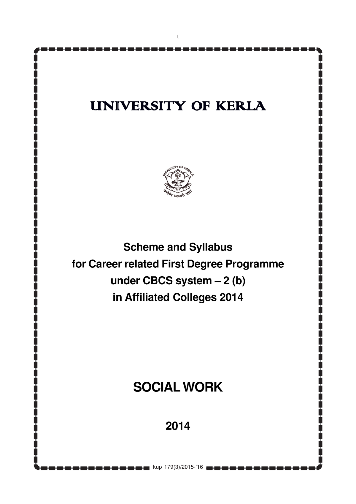 phd in social work in kerala