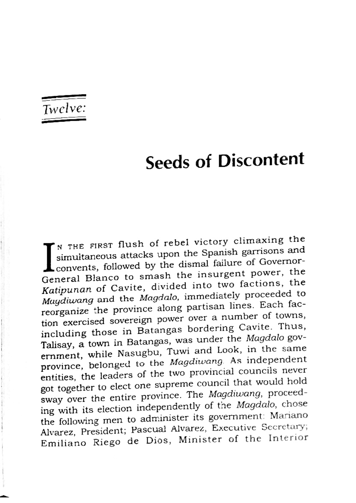 Agoncillo's SEED of Discontent - Reading in Philippine History - Studocu