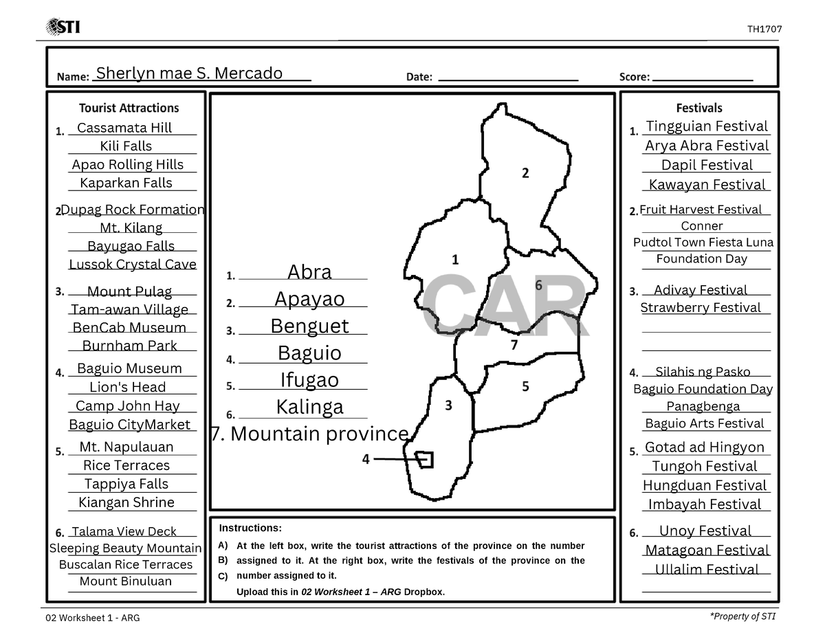 map-list-of-tourist-attraction-and-festival-02-worksheet-1-arg-th